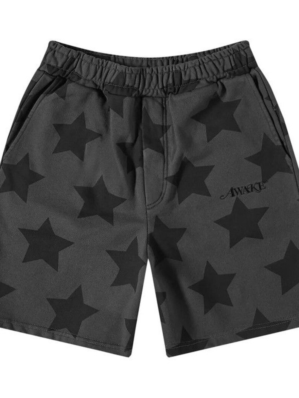 Awake NY Black Star-Print Athletic Shorts